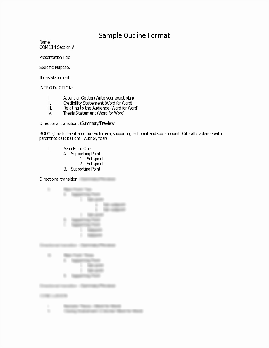 40 Apa Outline Template Microsoft Word Markmeckler Template Design