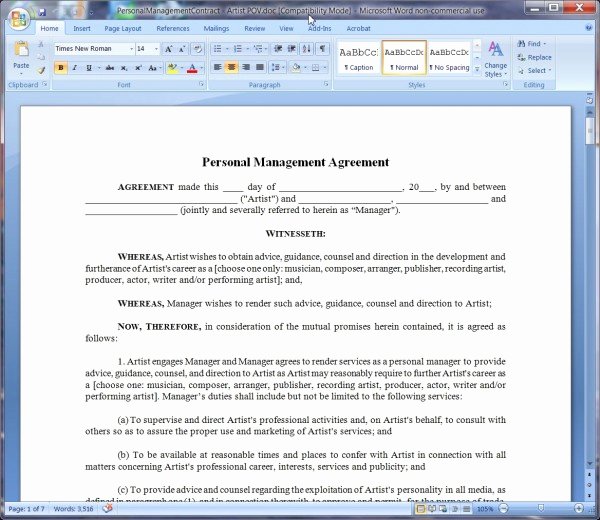 Artist Management Contract Template Pdf Fresh Download Free software Artist Management Contract Pdf