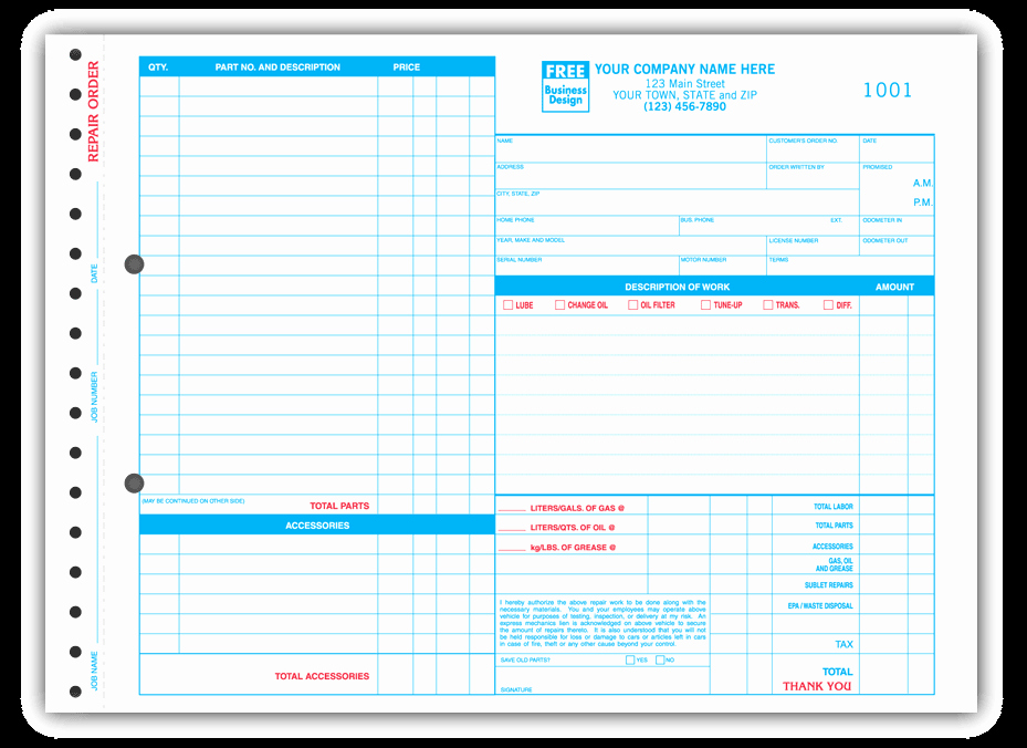 Auto Repair Bill Template Awesome Auto Repair Invoice Template