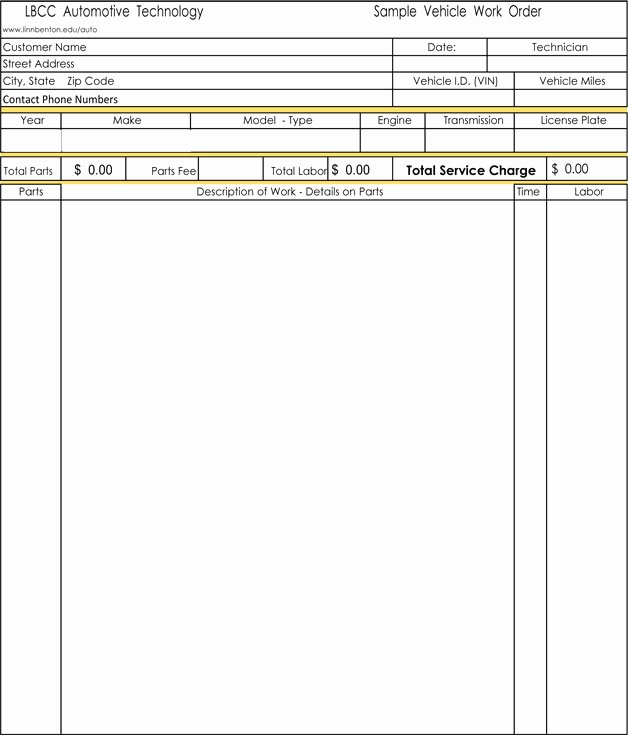 Auto Repair Invoice Template Word Lovely Auto Repair Invoice Templates 10 Printable and Fillable