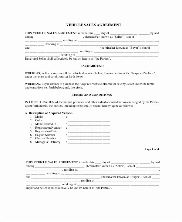 Automobile Sale Contract Template Beautiful Template for Purchase and Sale Agreement the 10 Secrets