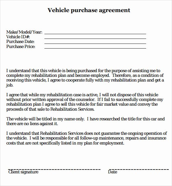 Automobile Sale Contract Template Best Of Sample Vehicle Purchase Agreement 19 Documents In Pdf Word
