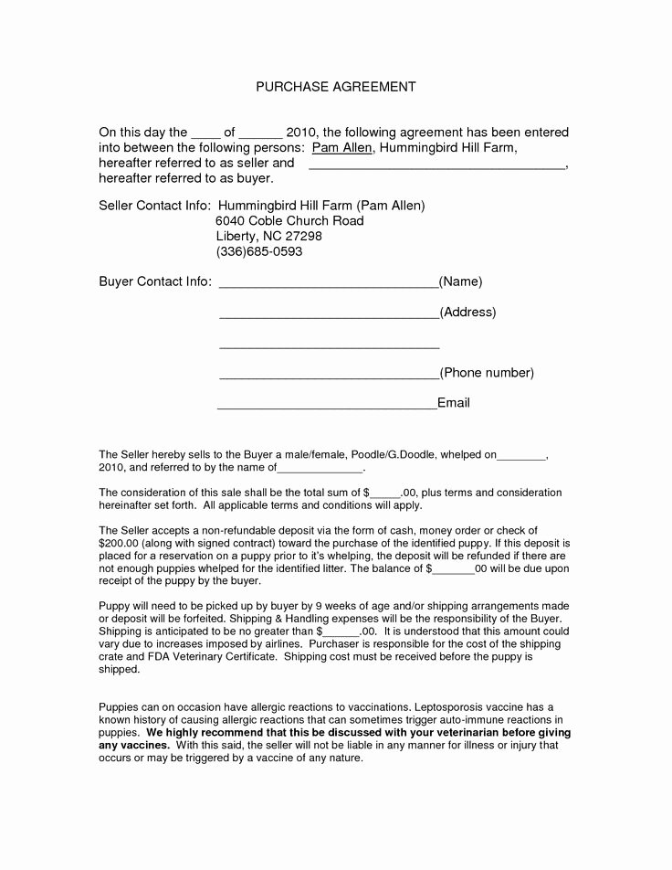 Automobile Sale Contract Template Unique Auto Purchase Agreement form Doc by Nyy Purchase