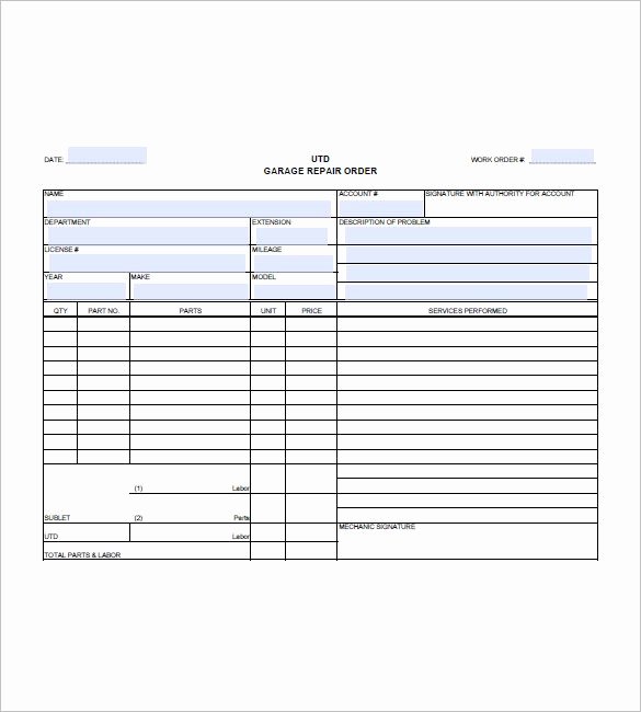 Automotive Repair Invoice Template Lovely Auto Repair Invoice Templates