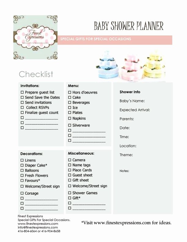 Baby Shower Checklist Template Awesome Baby Shower Planning