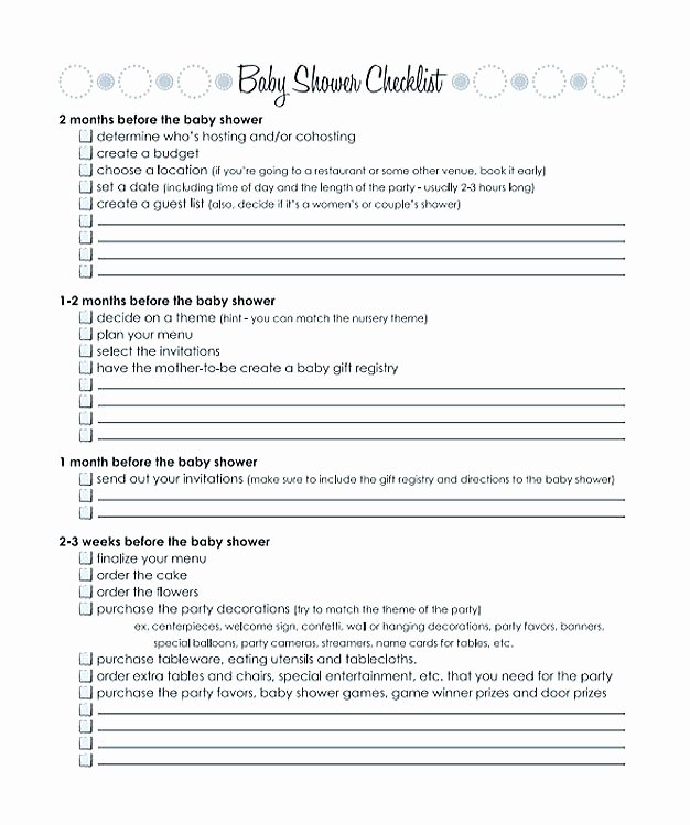 Baby Shower Checklist Template New Checklist Template Easy and Helpful tools for You