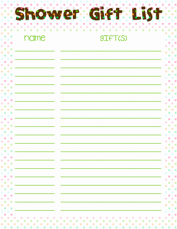 Baby Shower Guest List Template Beautiful Amommyslovecreations Baby Shower Games Set 1
