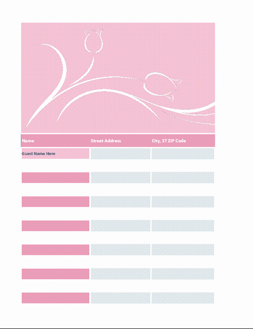 Baby Shower Guest List Template Best Of 17 Free Baby Shower Guest List Templates Ms Fice