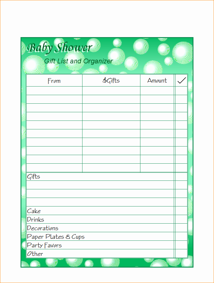 Baby Shower Guest List Template Best Of 3 Baby Shower Guest List Template