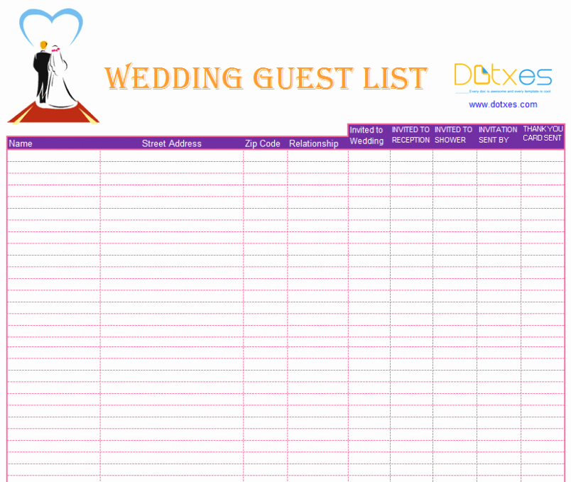 Baby Shower Guest List Template New Wedding Checklist Excel Guest List