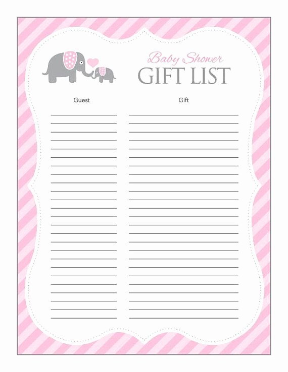 Baby Shower Guest List Template Unique 25 Best Ideas About Pink Elephant On Pinterest