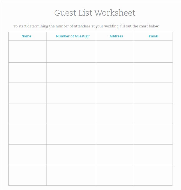 Baby Shower Guest List Template Unique Sample Guest List 8 Documents In Pdf Word Excel