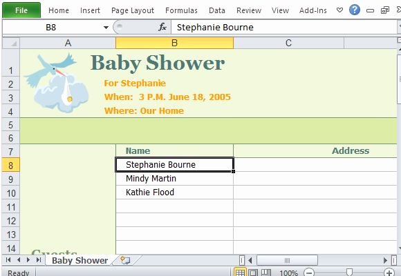 Baby Shower Planner Template Fresh Baby Shower Planner for Excel
