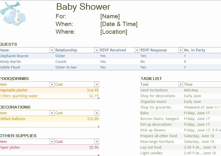 Baby Shower Planner Template Inspirational Baby Shower Checklist
