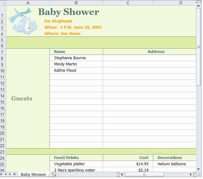 Baby Shower Planner Template Unique Baby Shower Planner