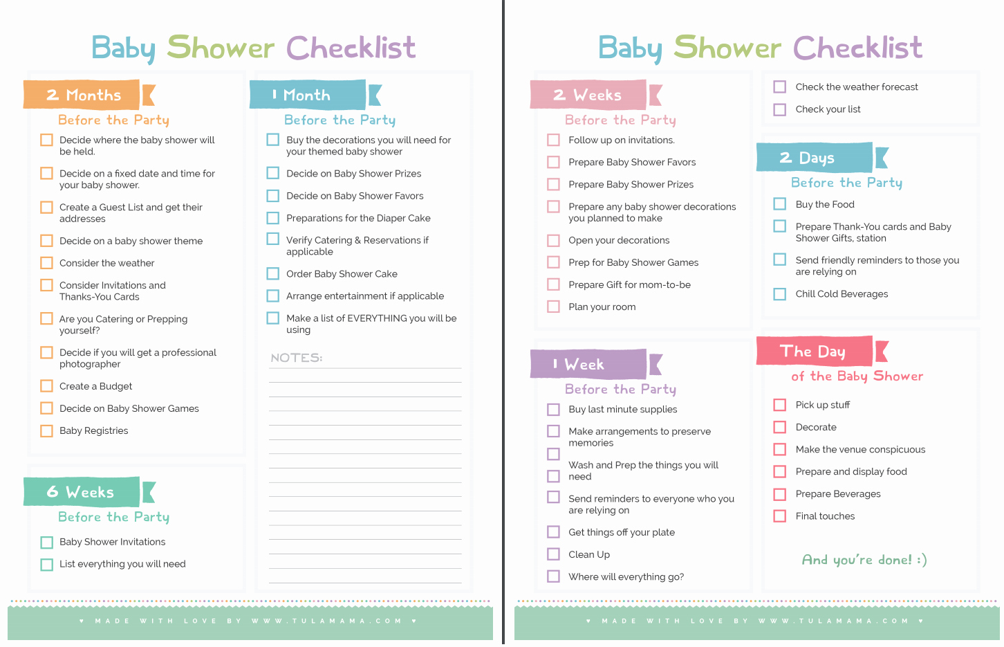Baby Shower Planner Template Unique the Ly Baby Shower Checklist You Will Need Tulamama