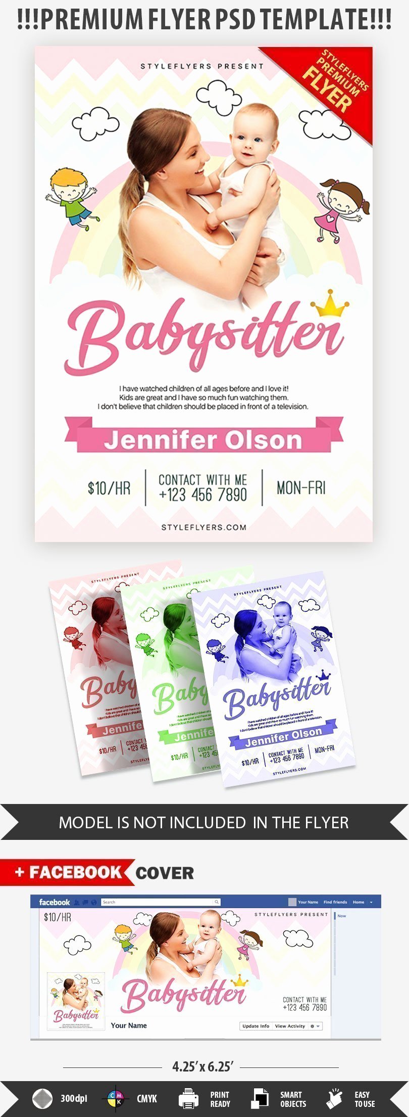 Babysitting Flyer Template Free Unique Babysitting Psd Flyer Template Styleflyers