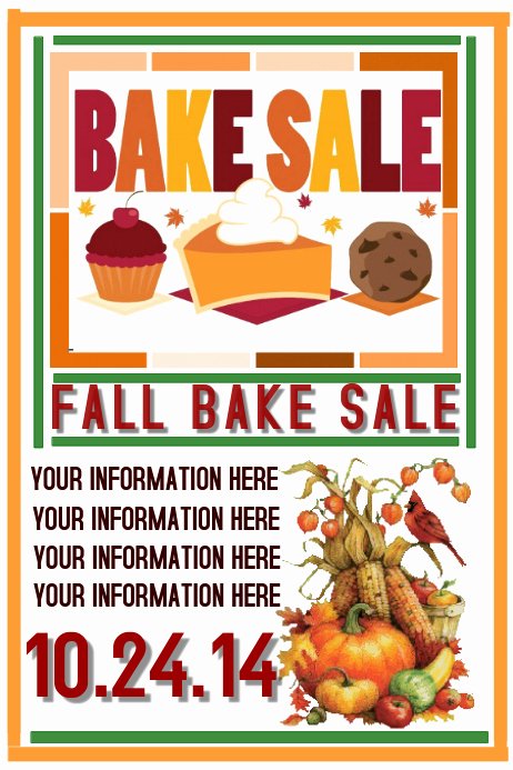 Bake Sale Flyer Template Best Of Fall Bake Sale Template