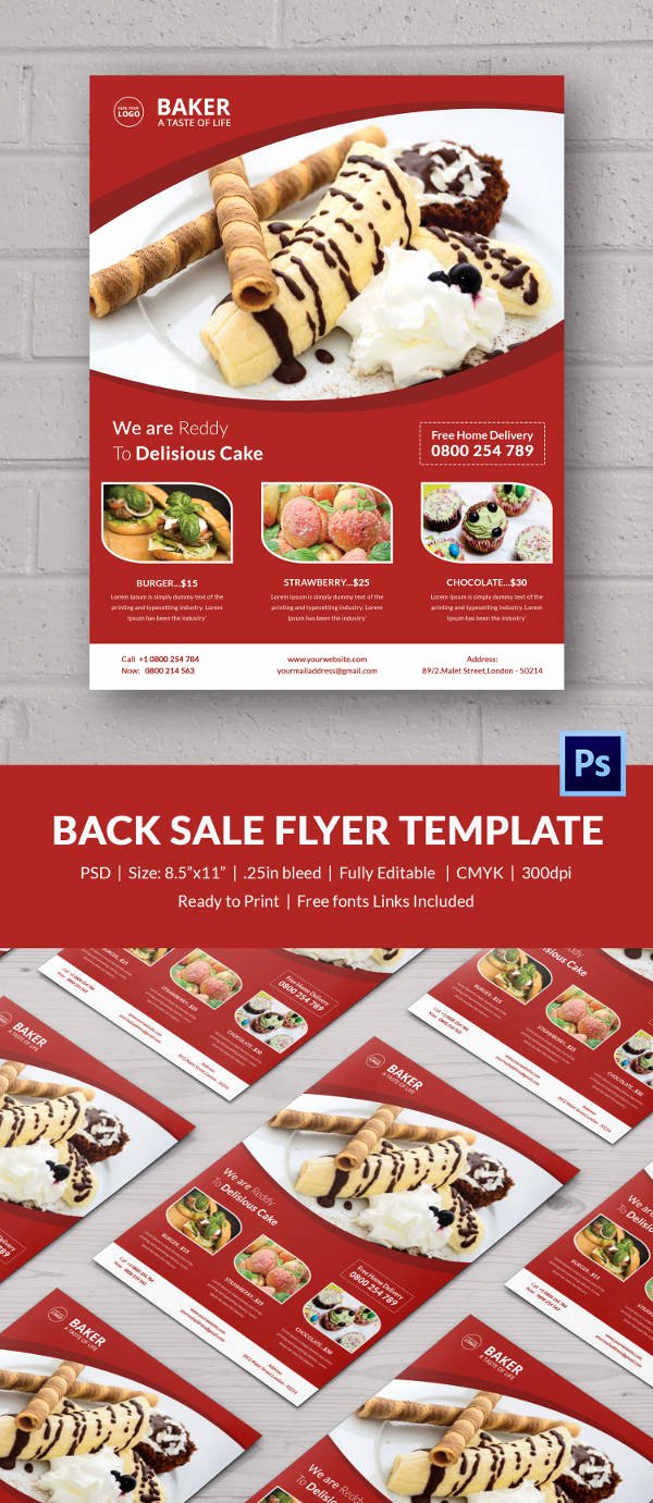 Bake Sale Flyer Template Unique Bake Sale Flyer Template 34 Free Psd Indesign Ai