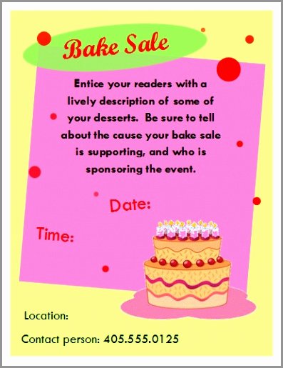 Bake Sale Flyer Template Word New Bake Sale Poster Free Cake Sale Poster Template New Pdf