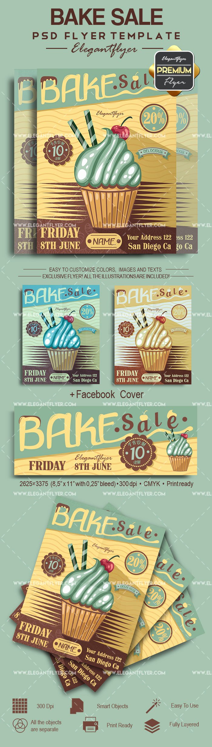 Bake Sale Flyer Templates Free Awesome Bake Sale Psd Poster – by Elegantflyer