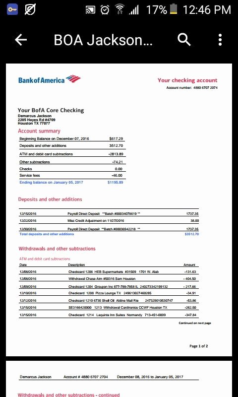 Bank Of America Statement Template Lovely Bank Statements