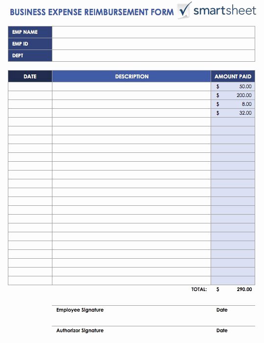 Basic Expense Report Template Beautiful Free Expense Report Templates Smartsheet