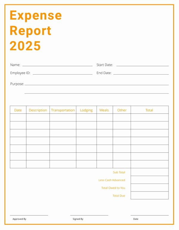 Basic Expense Report Template Fresh Expense Report 11 Free Word Excel Pdf Documents