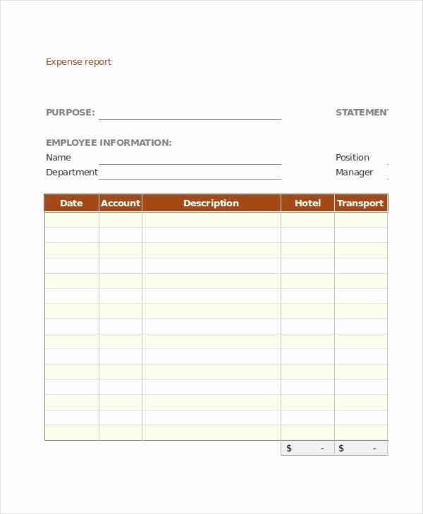 Basic Expense Report Template Inspirational Expense Report 20 Free Word Excel Pdf Apple Pages