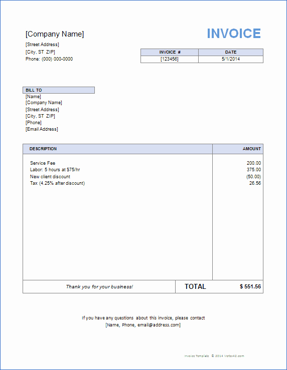Basic Invoice Template Word Awesome Invoice Template for Word Free Basic Invoice
