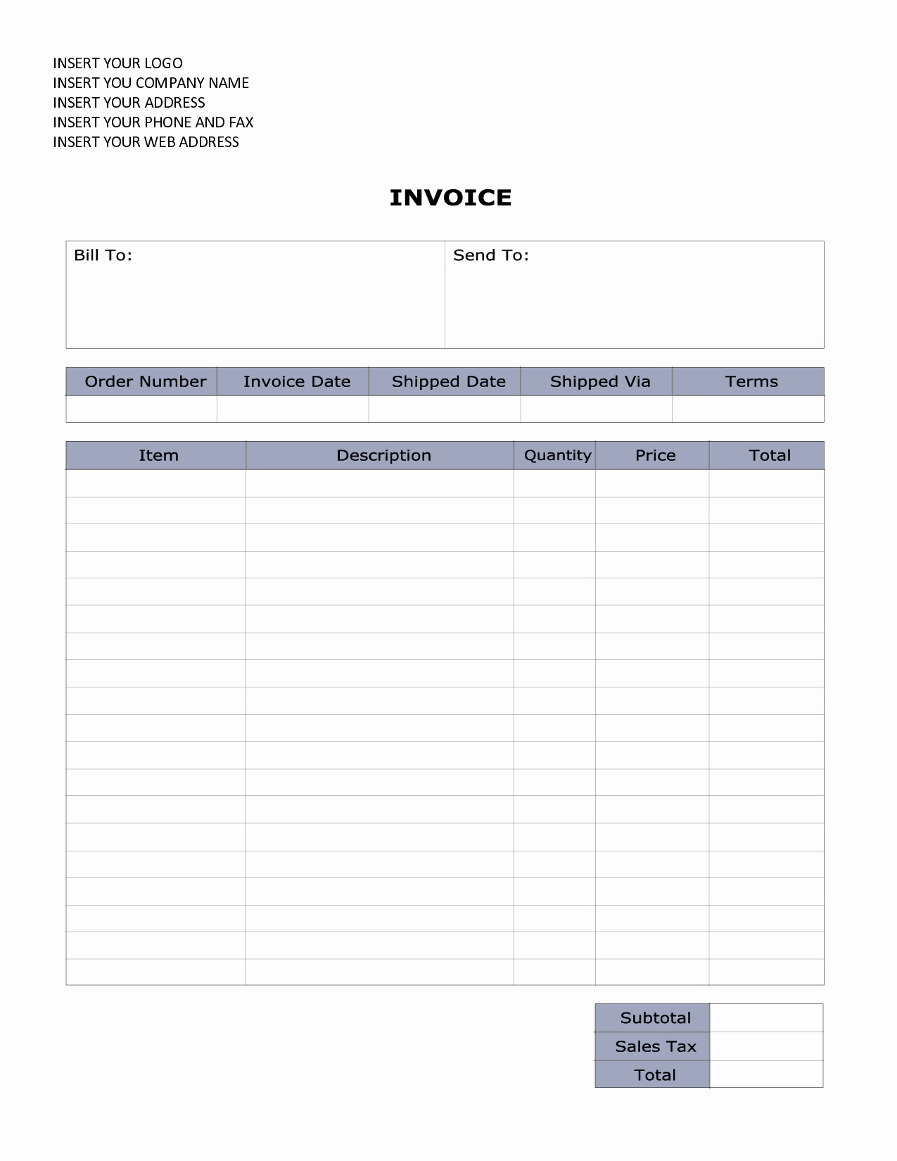 Basic Invoice Template Word Awesome Invoice Template Word 2010