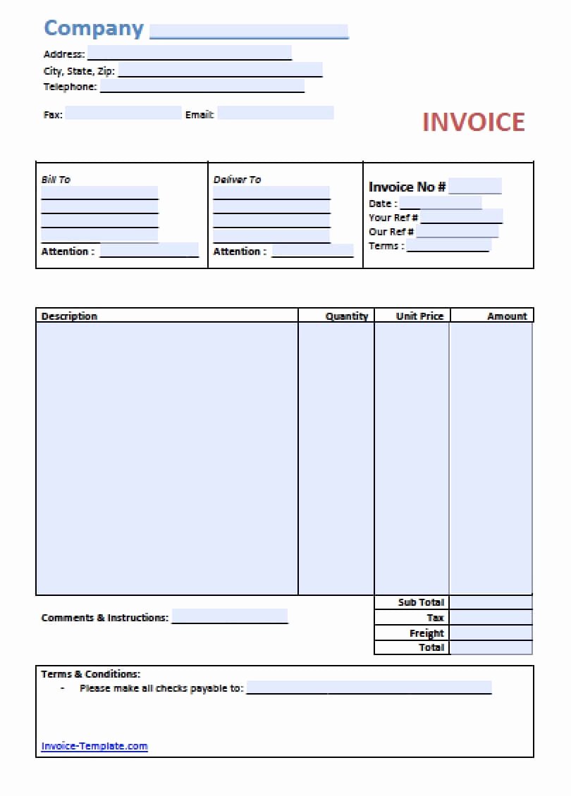 Basic Invoice Template Word Beautiful Free Simple Basic Invoice Template Excel Pdf
