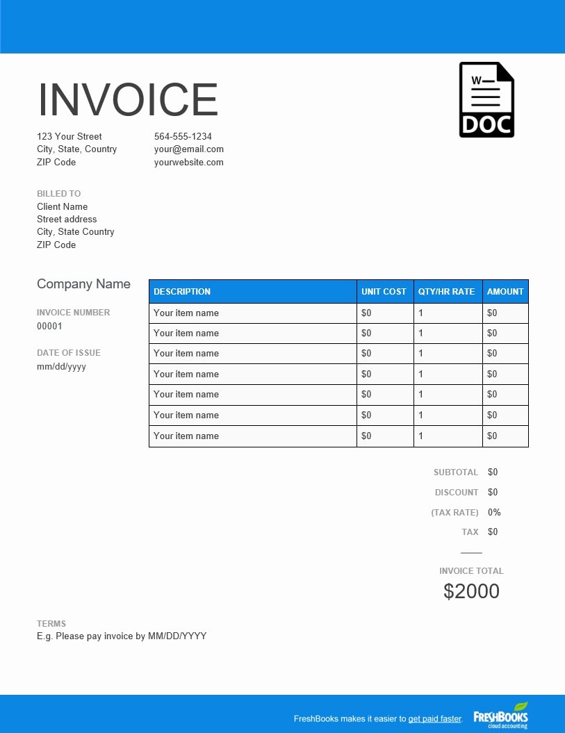 Basic Invoice Template Word Beautiful Invoice Template
