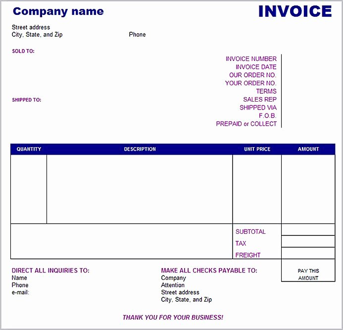 Basic Invoice Template Word Best Of Basic Invoice Template Word