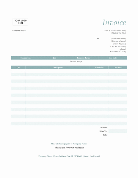 Basic Invoice Template Word Elegant Invoice Template Word 2007