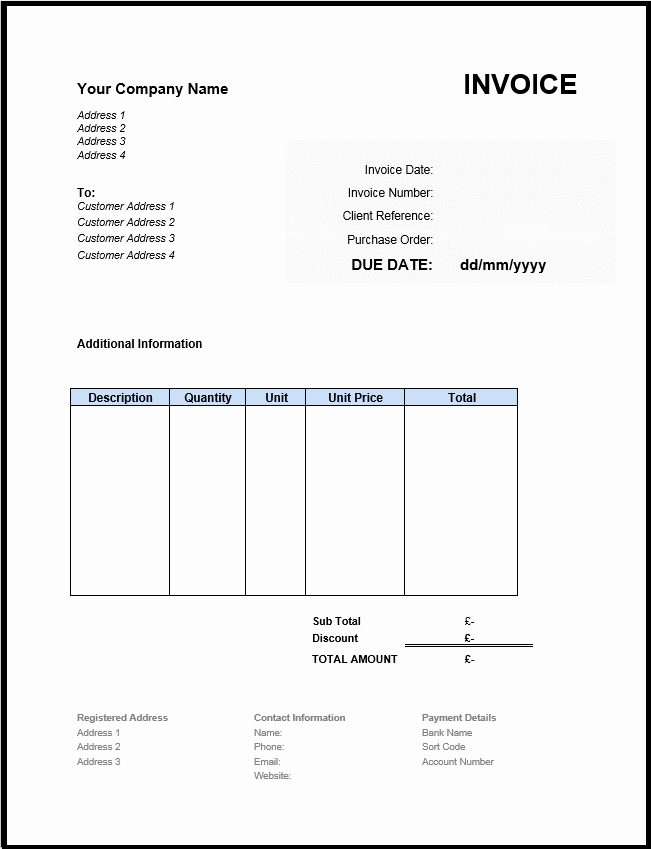Basic Invoice Template Word Lovely Free Invoice Template Uk Use Line or Download Excel &amp; Word