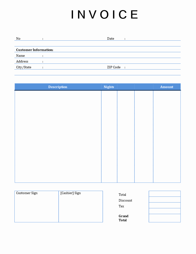 Basic Invoice Template Word Unique Rent Invoice Template Word
