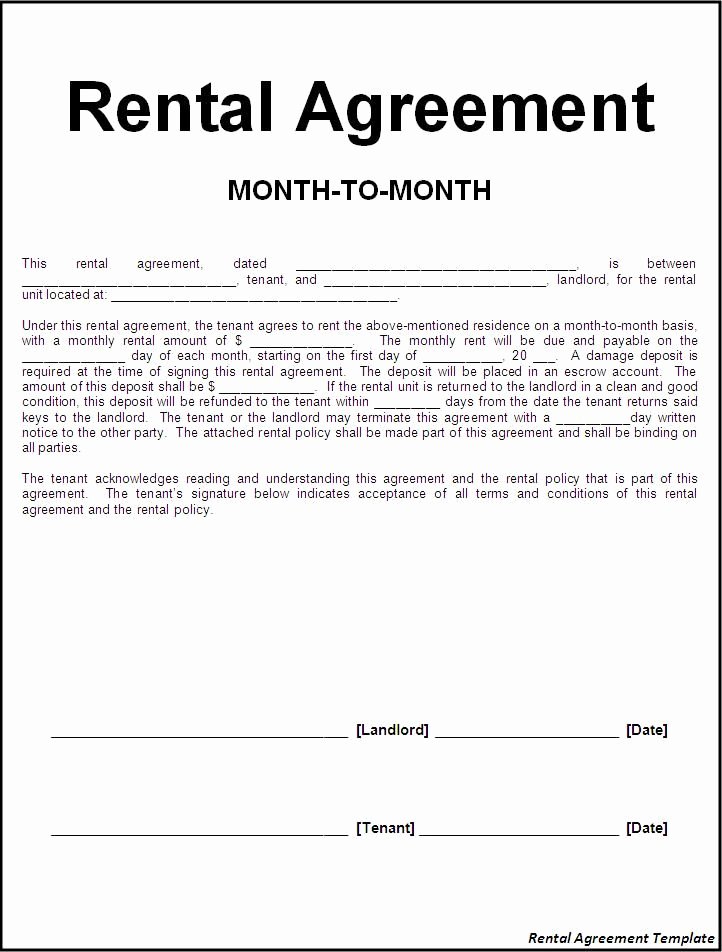 Basic Renters Agreement Template Luxury Printable Sample Rental Lease Agreement Templates Free