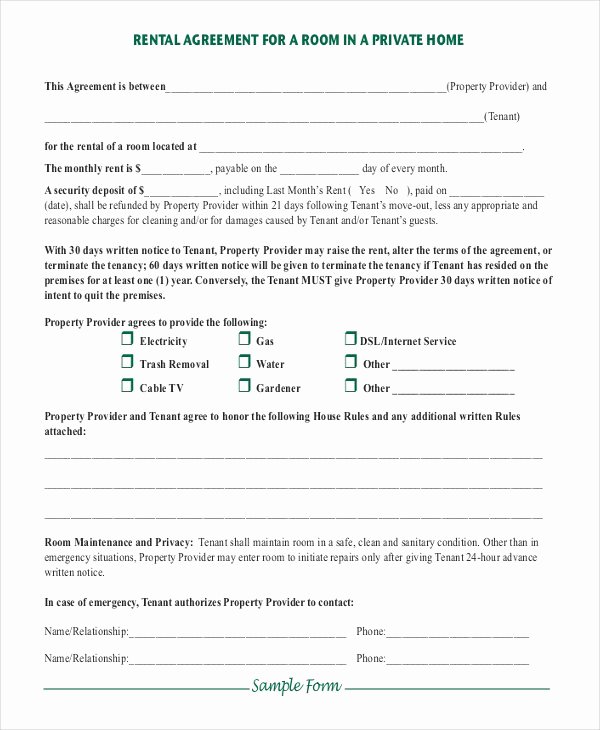 Basic Renters Agreement Template Unique Basic Rental Agreement Fillable