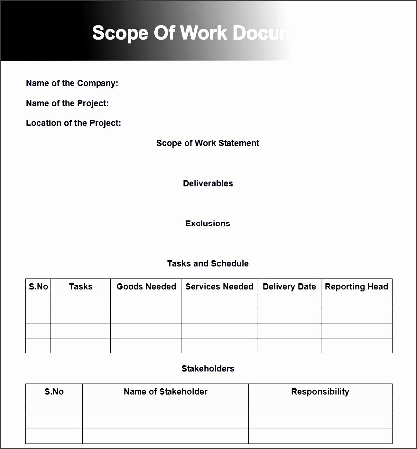 Basic Scope Of Work Template Best Of 11 Free Construction Scope Work Template