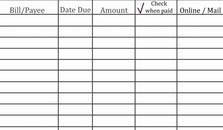 Bill Pay Calendar Template Inspirational Blank Monthly Calendar for Bill Pay Printable 2018