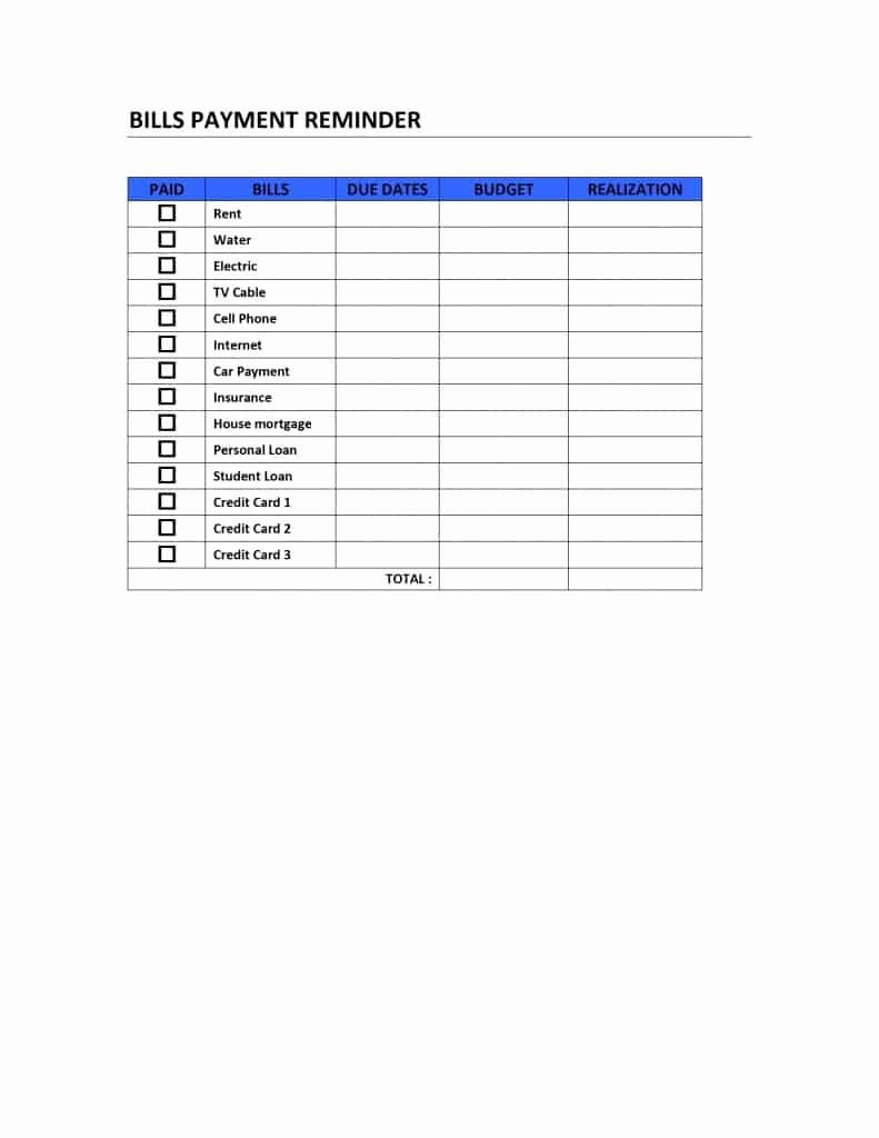 Bill Pay Schedule Template Beautiful Payment Schedule Template Word Excel