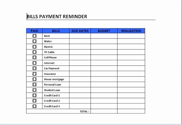 Bill Pay Schedule Template Lovely Bills Payment Schedule Template Can Act as A Guide In