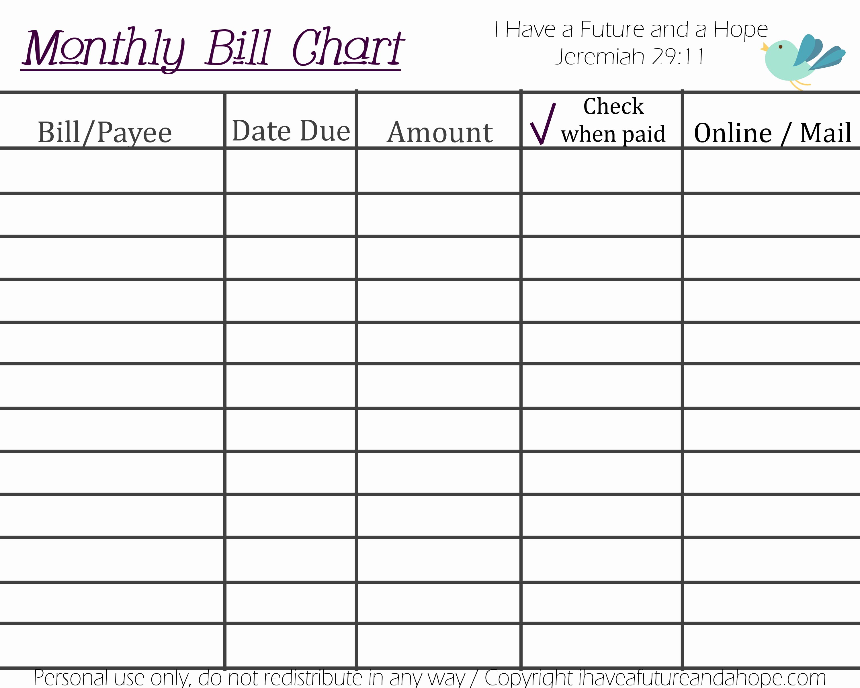 Bill Paying Calendar Template Awesome Printable Calendar 2018 for Bills