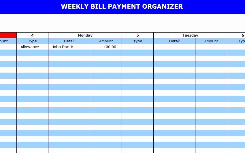 Bill Paying Calendar Template Luxury Bill Pay Calendar Template