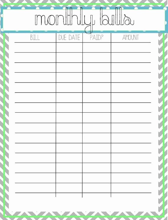 Bill Paying Calendar Template Unique Printable Monthly Bill Log Ideas to Try