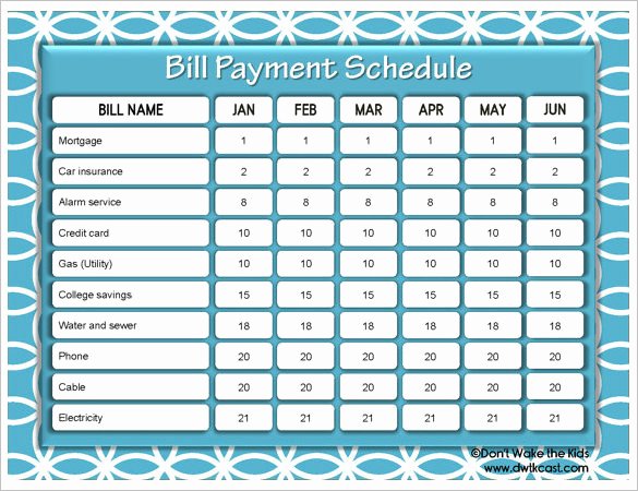 Bill Payment Calendar Template Fresh 20 Payment Schedule Templates Psd Pdf Word