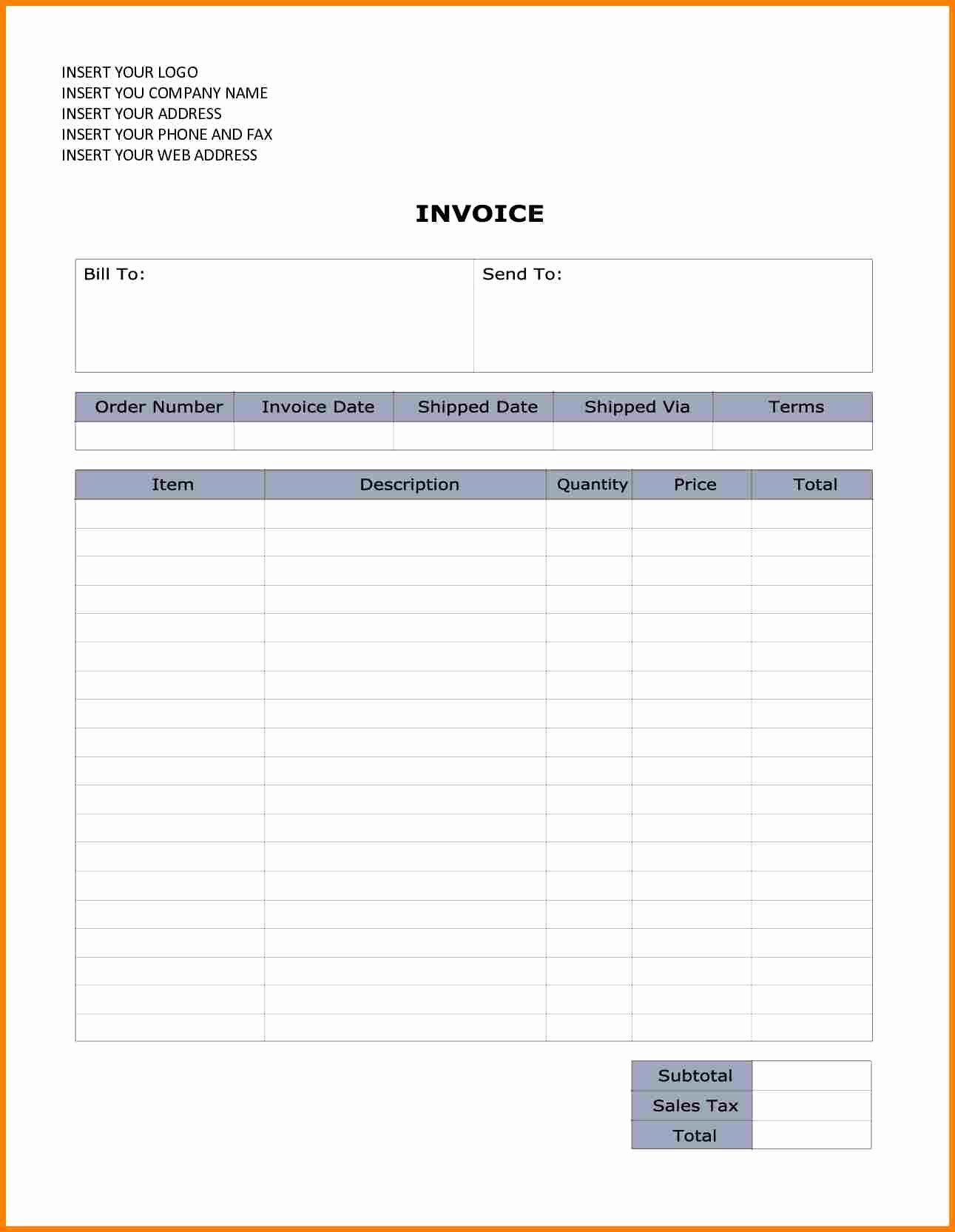 Billing Invoice Template Word Inspirational 6 Bill format In Word Doc