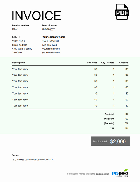 Billing Invoice Template Word Luxury Pdf Invoice Template Free Download