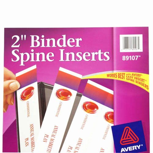 Binder Spine Template 2 Inch Inspirational Avery 2&quot; White Binder Spine Inserts 1pk Of 20